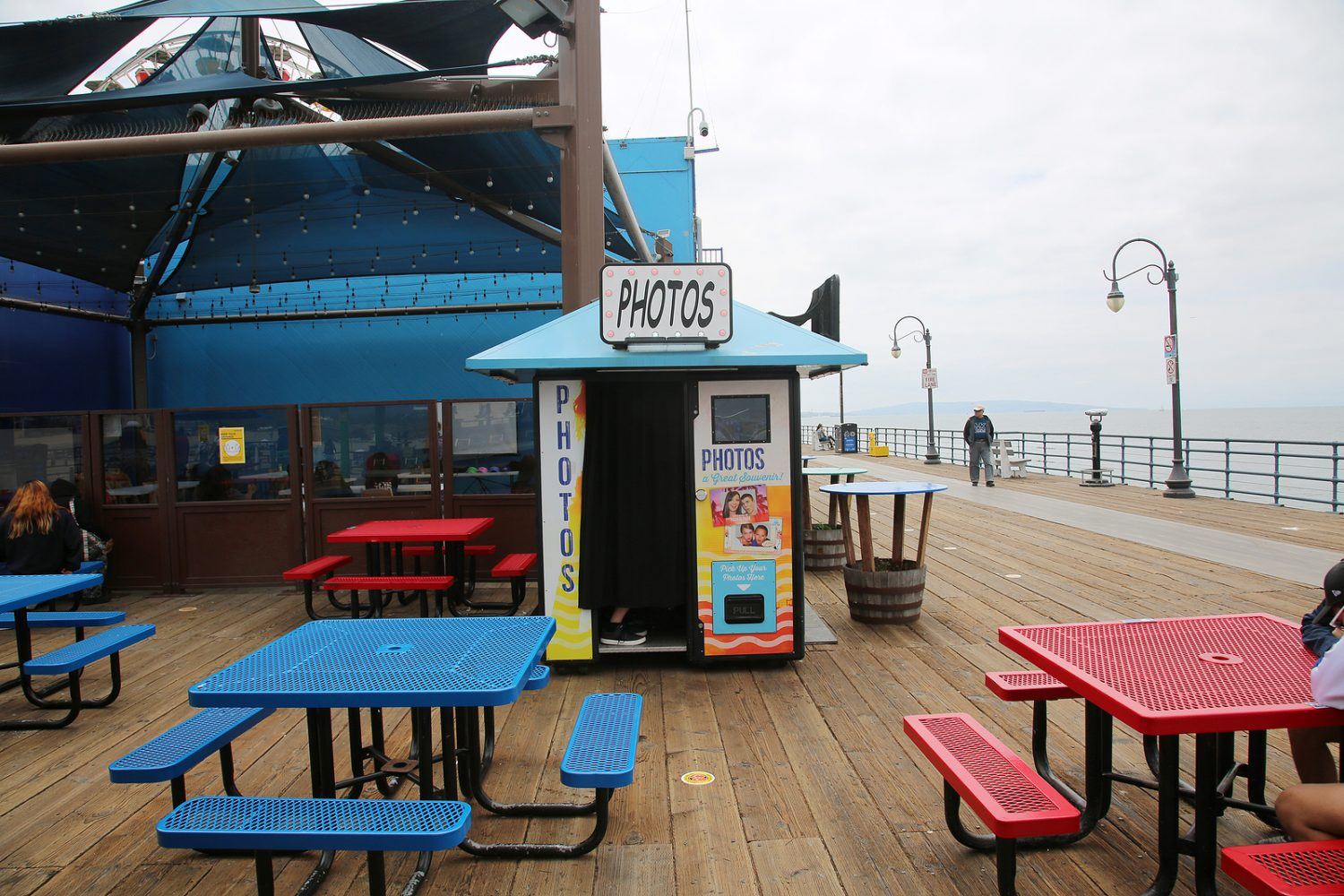 May 14, 2021 Santa Monica California, USA: Photo Booth. A self service Photo Booth on the Santa Monica Pier for all to enjoy. Have your Selfie Pictures Taken in a Photo Booth. Editorial Use.