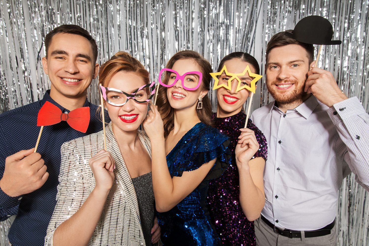 corporate photo booth hire - Posing-With-Props
